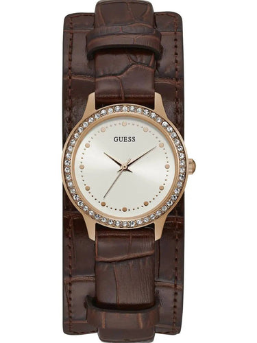 Guess Damen Armbanduhr Chelsea 30 mm Doppelter Armband Armband Leder W1150L2
